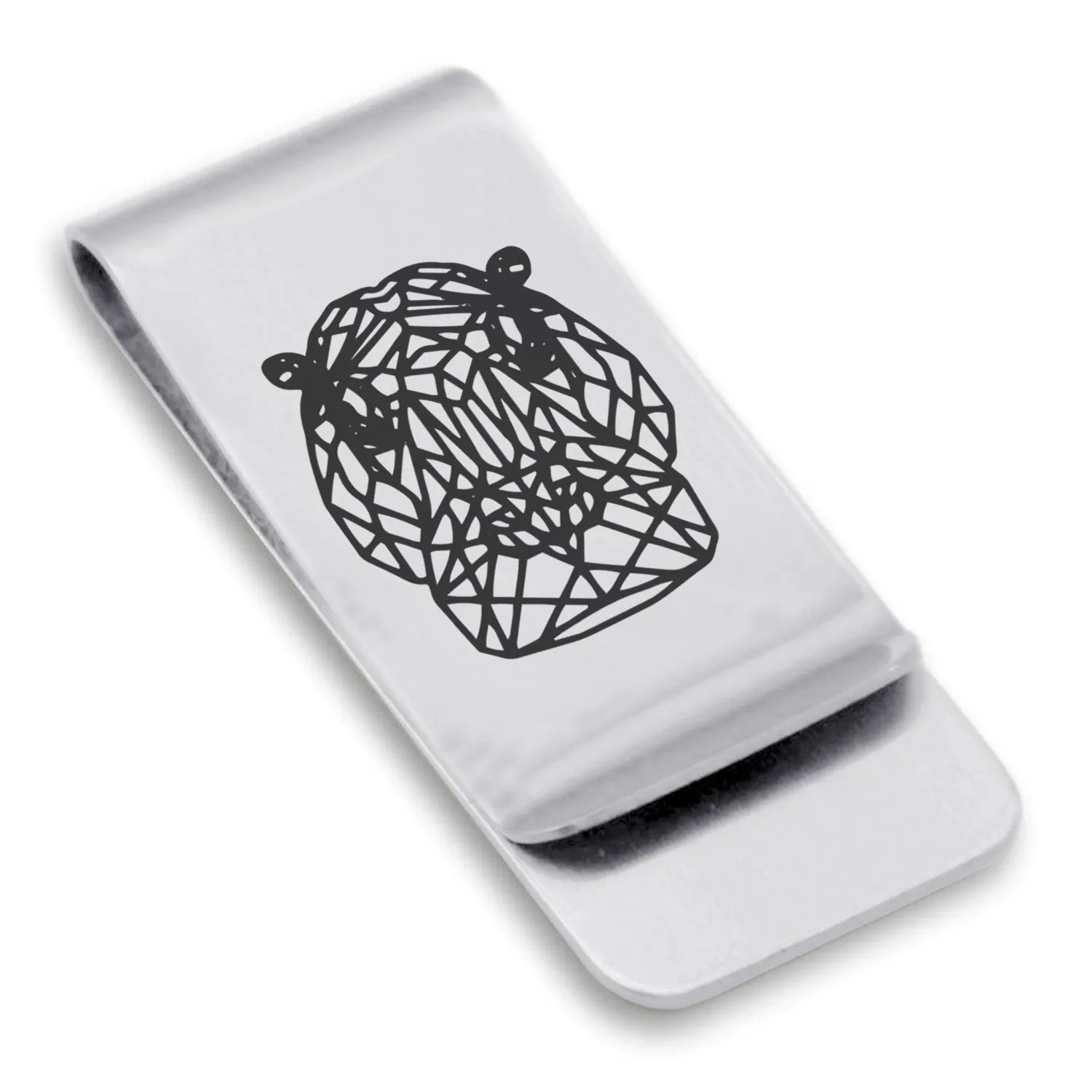 Stainless Steel Geometric Polygon Hippo Classic Slim Money Clip