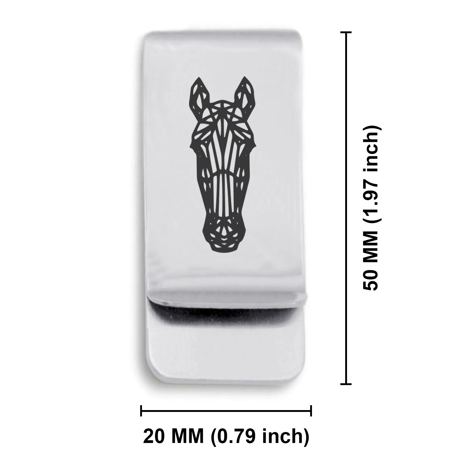 Stainless Steel Geometric Polygon Horse Classic Slim Money Clip
