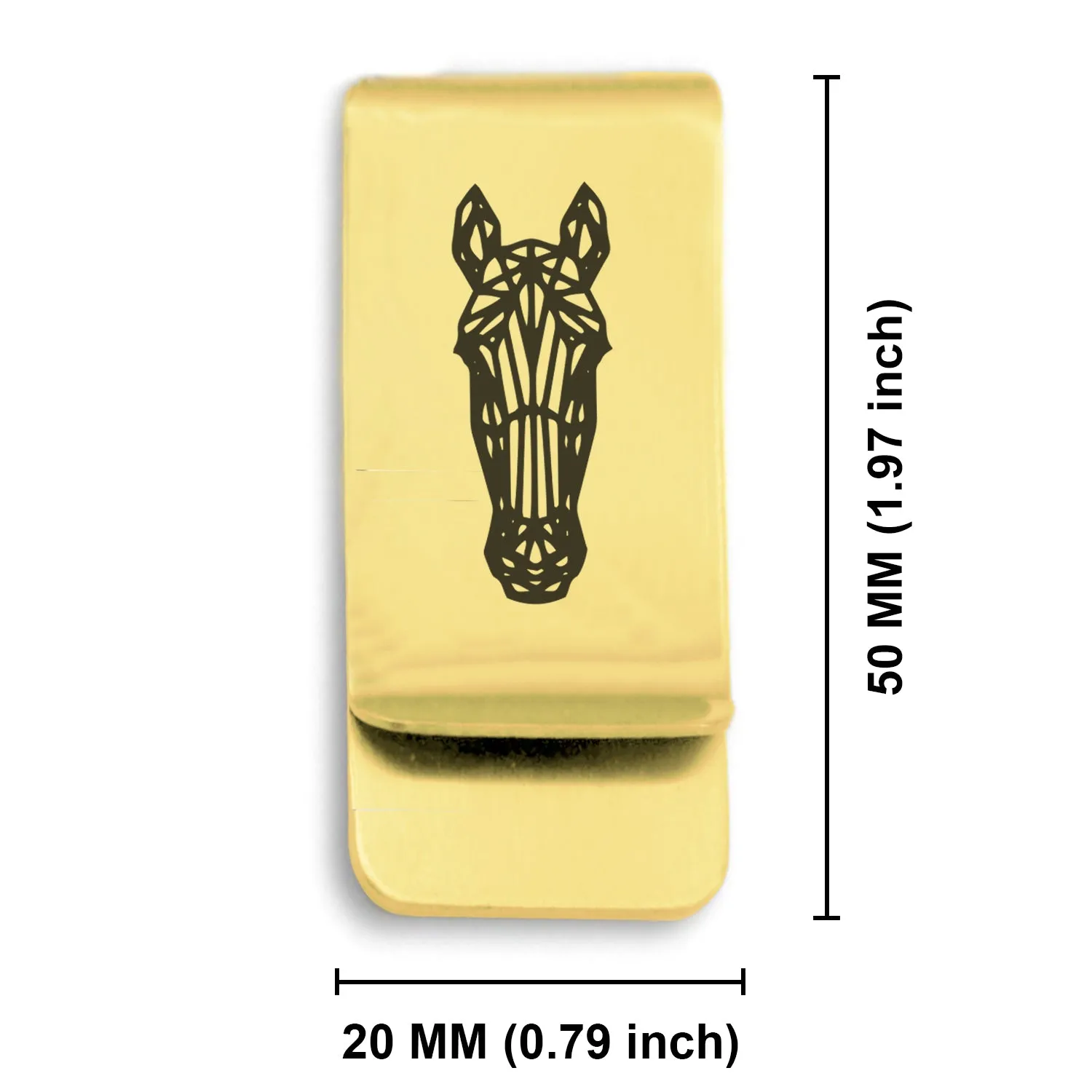 Stainless Steel Geometric Polygon Horse Classic Slim Money Clip