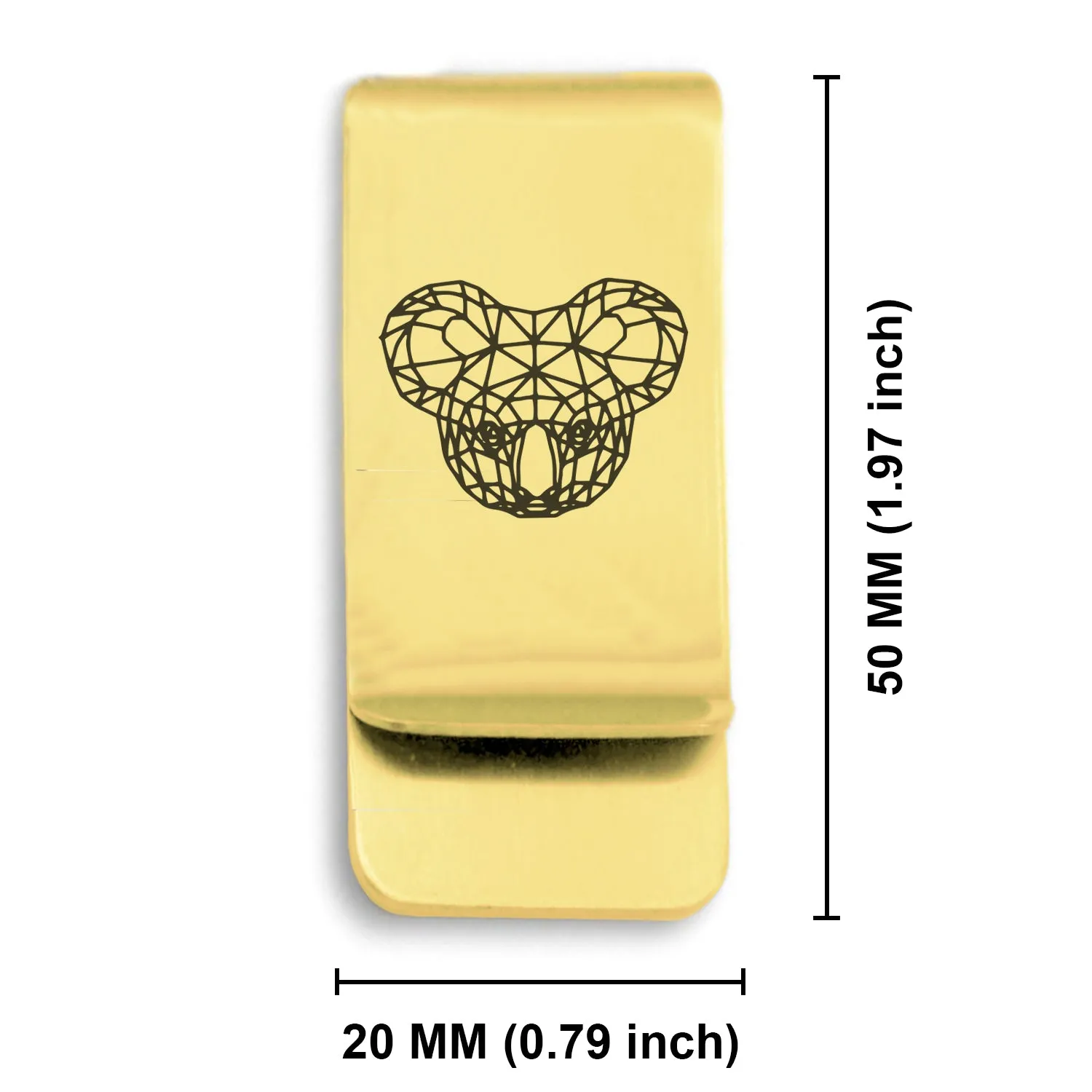 Stainless Steel Geometric Polygon Koala Classic Slim Money Clip