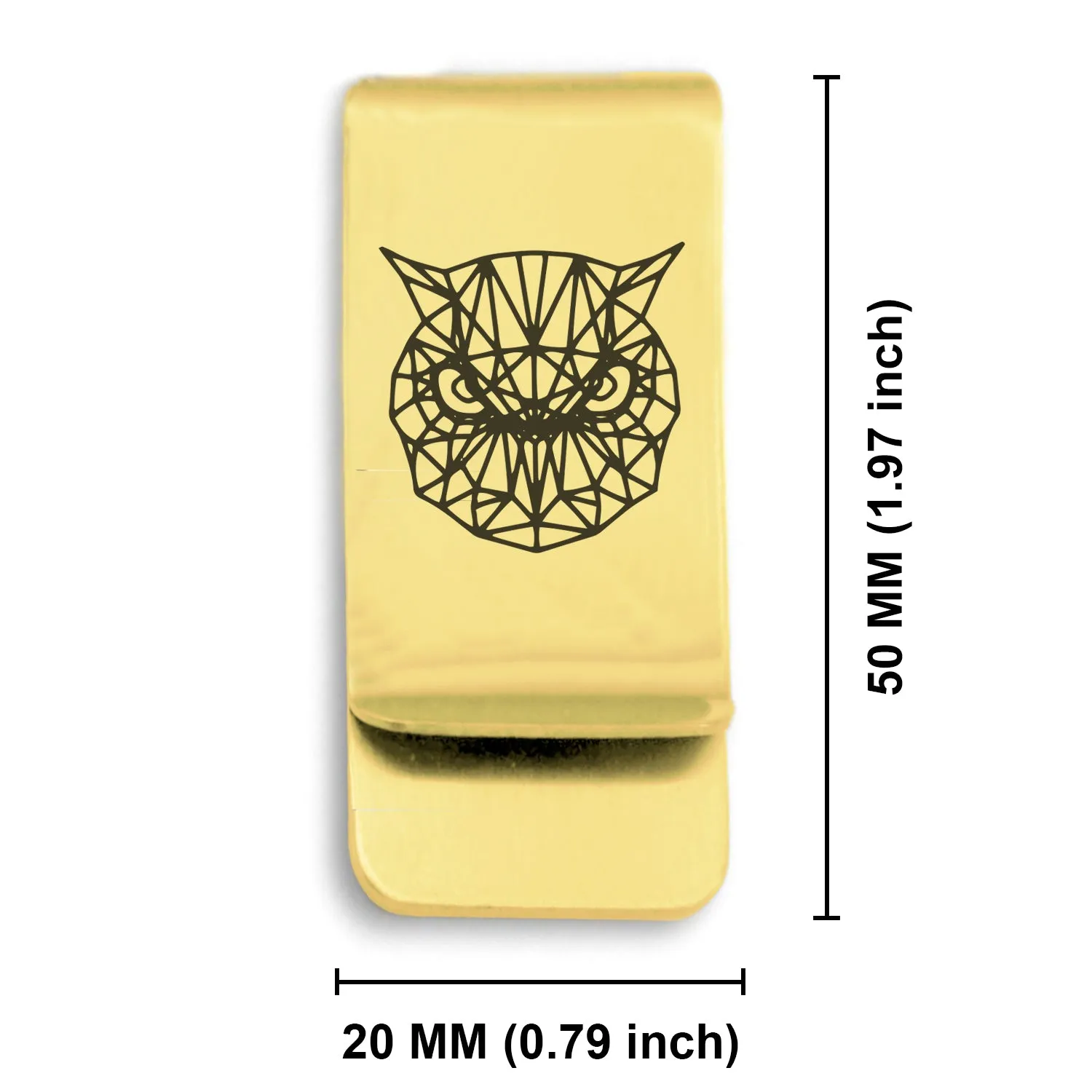 Stainless Steel Geometric Polygon Owl Classic Slim Money Clip