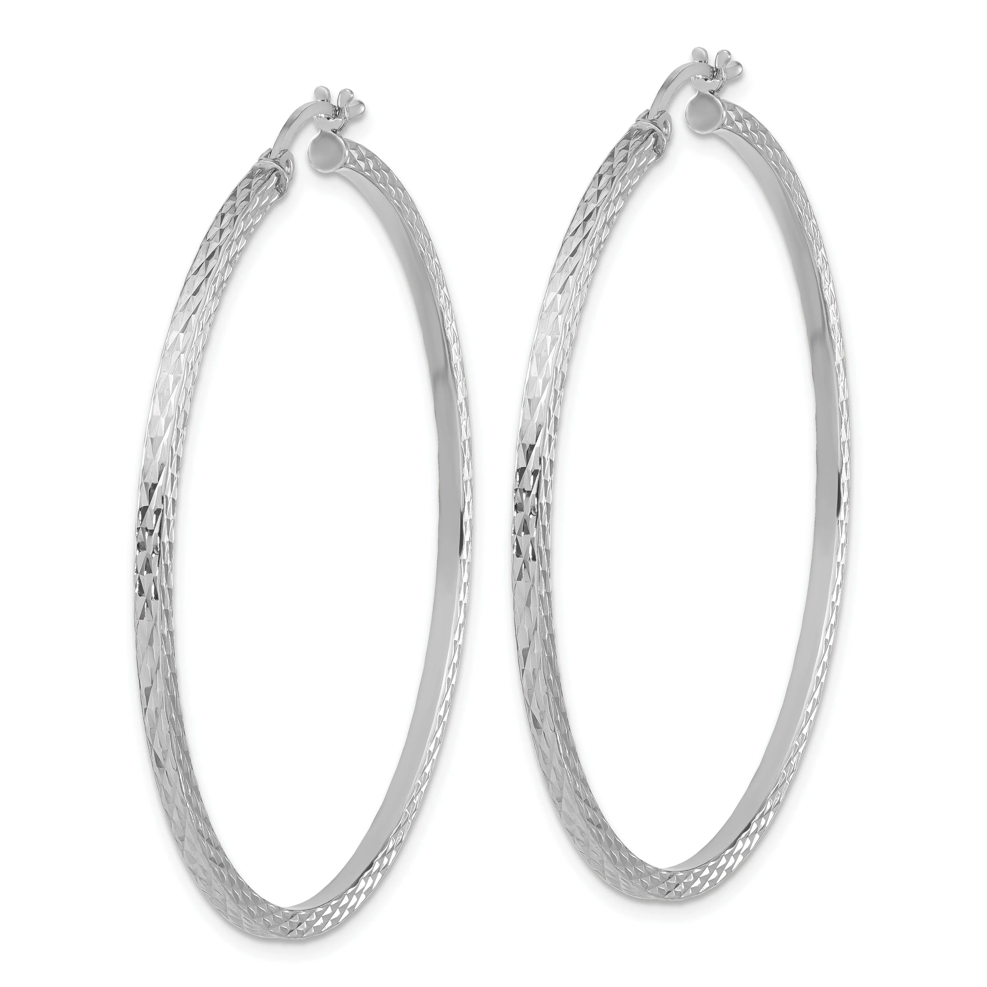 Sterling Silver D.C Square Tube Hoop Earrings