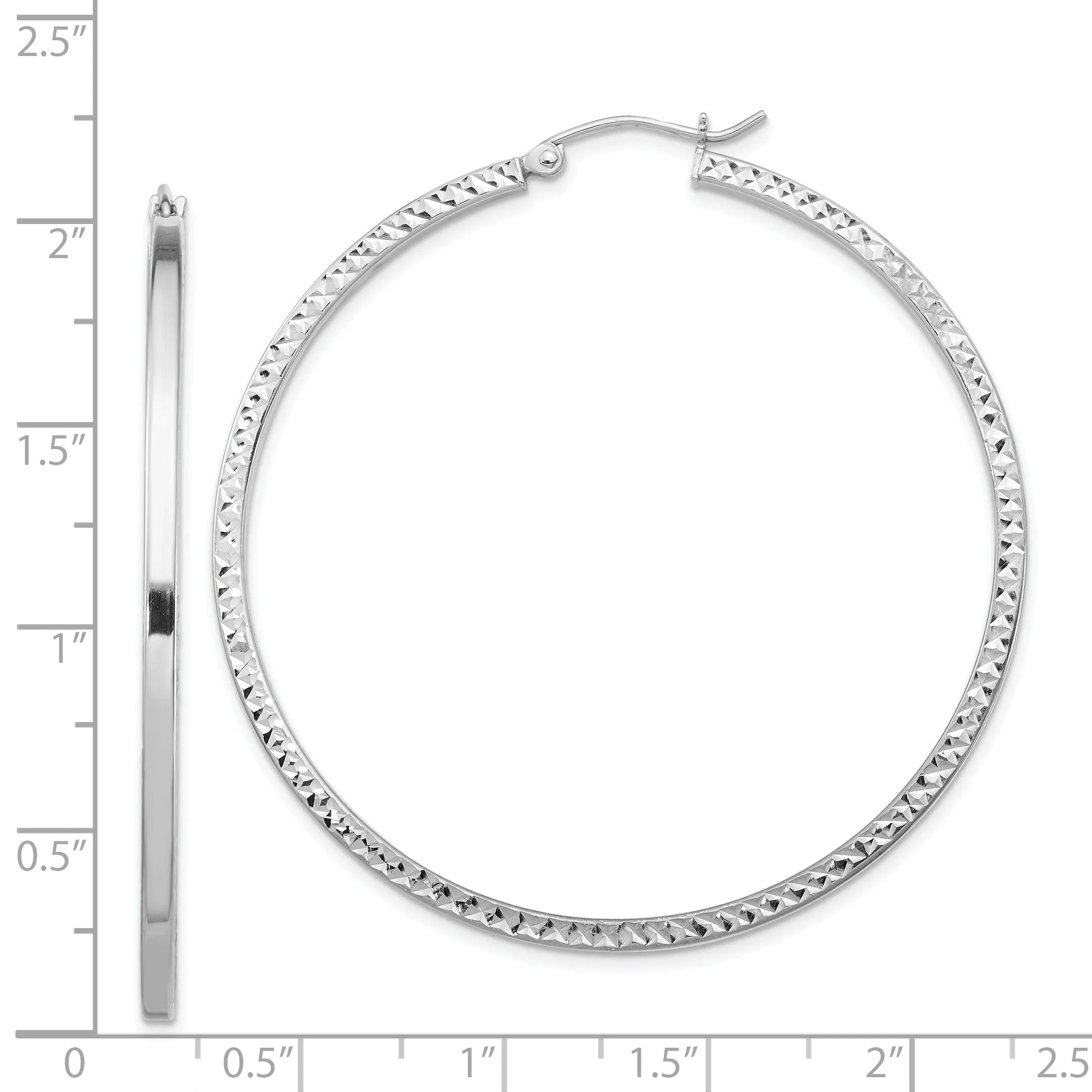 Sterling Silver D.C Square Tube Hoop Earrings
