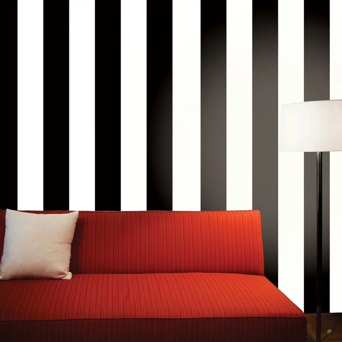 Stripe Black White ST525 Self-Adhesive Wallpaper