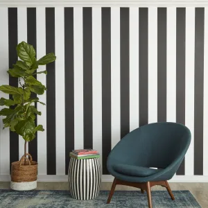 Stripe Black White ST525 Self-Adhesive Wallpaper