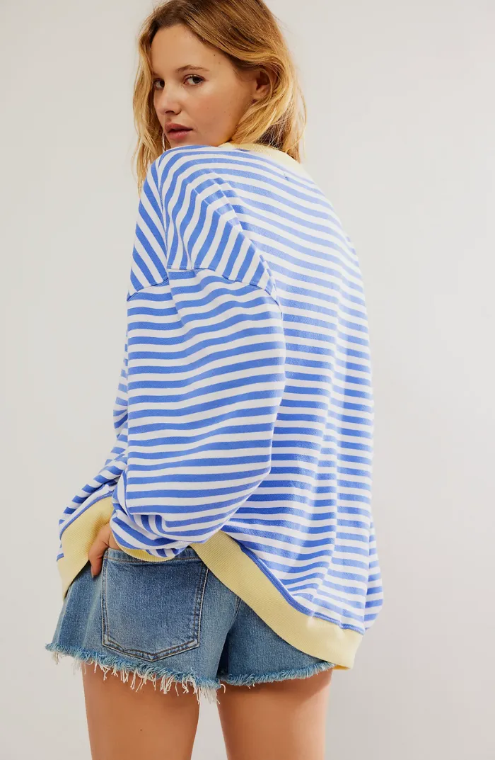 Striped Oversized Sweatshirt | Laid-Back Cool | Colorful & Comfy