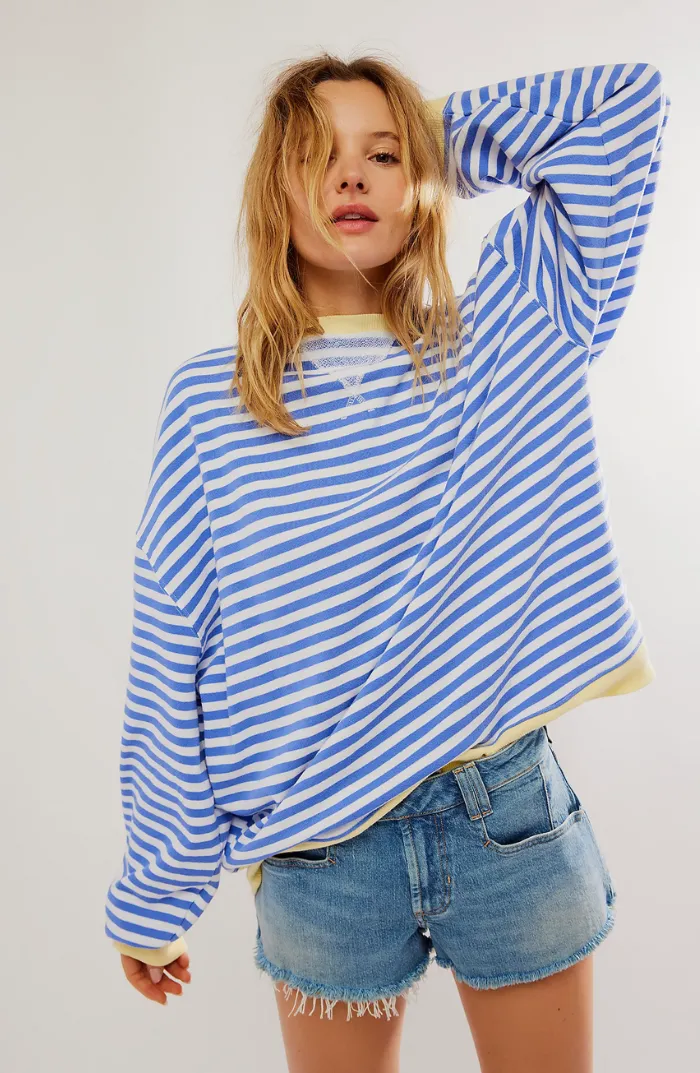 Striped Oversized Sweatshirt | Laid-Back Cool | Colorful & Comfy