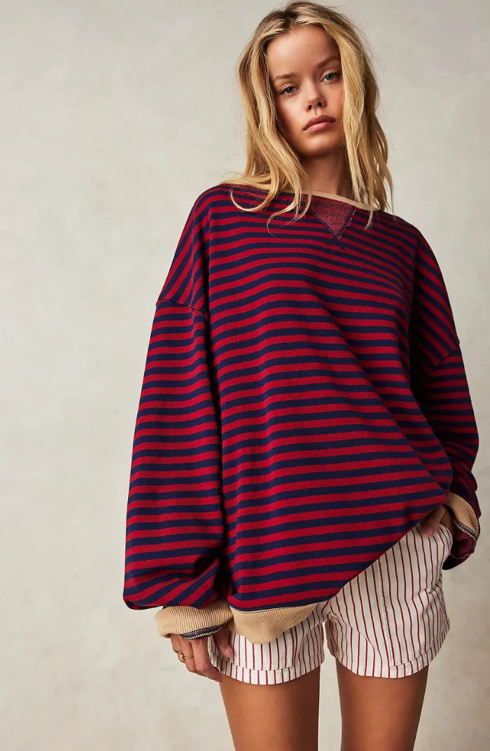 Striped Oversized Sweatshirt | Laid-Back Cool | Colorful & Comfy