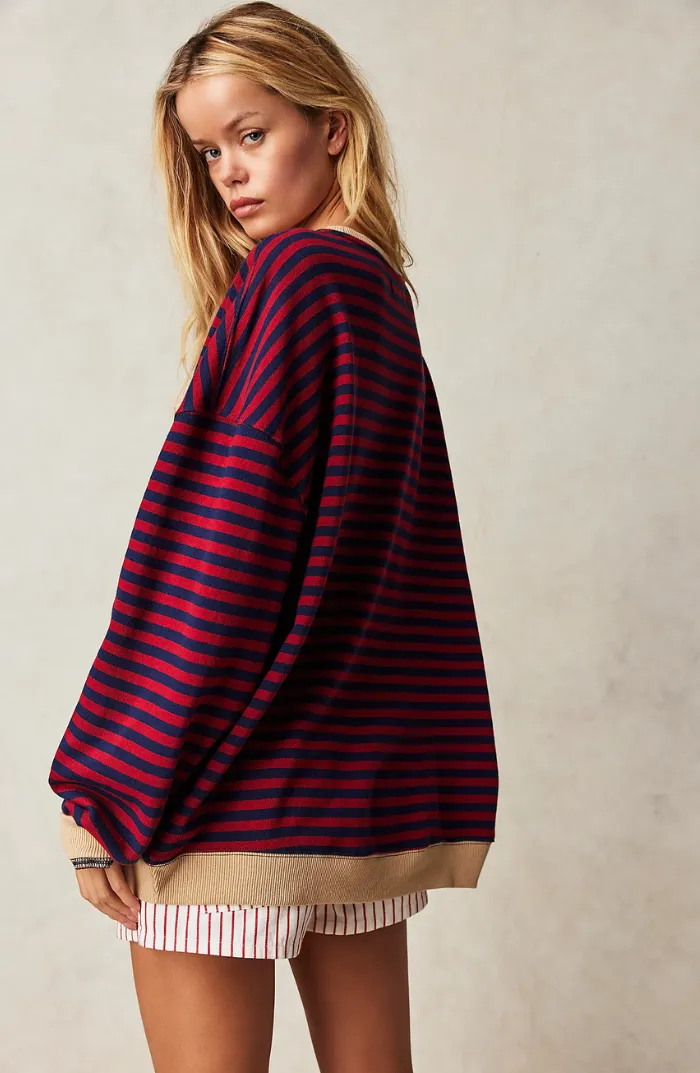 Striped Oversized Sweatshirt | Laid-Back Cool | Colorful & Comfy