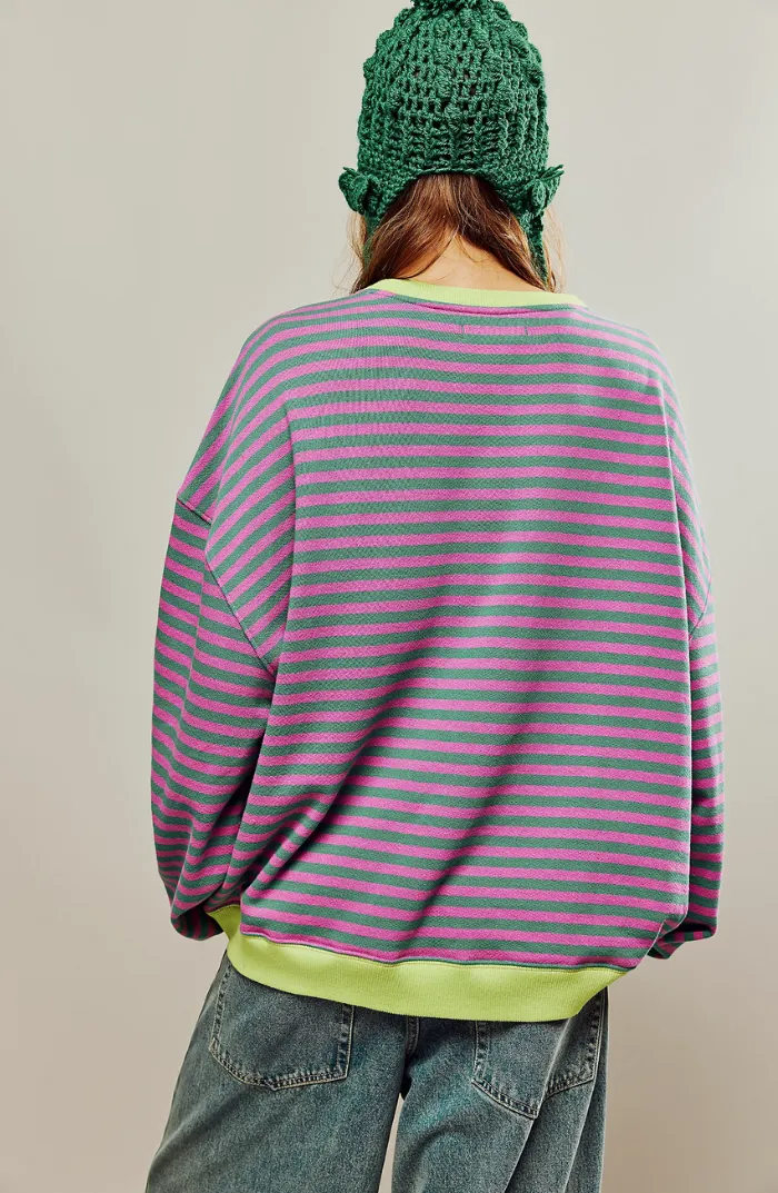 Striped Oversized Sweatshirt | Laid-Back Cool | Colorful & Comfy