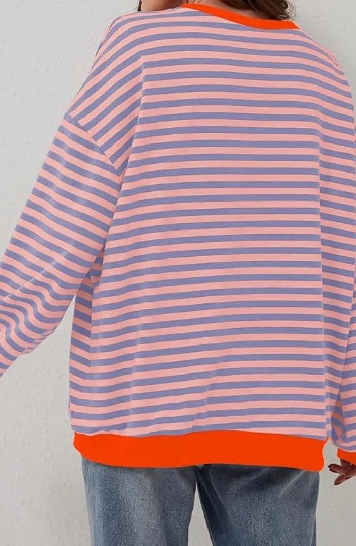 Striped Oversized Sweatshirt | Laid-Back Cool | Colorful & Comfy