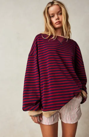 Striped Oversized Sweatshirt | Laid-Back Cool | Colorful & Comfy
