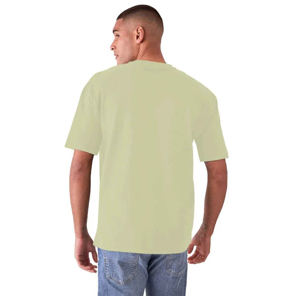 Stylish Hangree Embroidered Men Tee Shirt - Beige