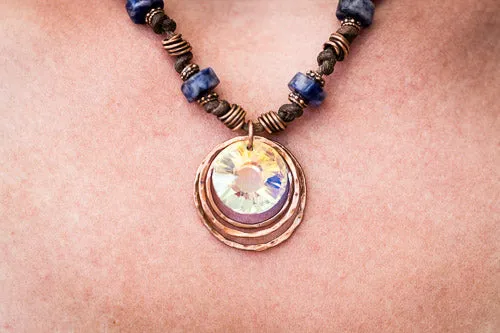 Sunlight Crystal Necklace | Handcrafted with Sodalite & Copper