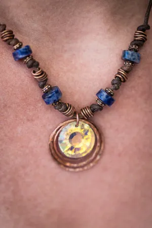 Sunlight Crystal Necklace | Handcrafted with Sodalite & Copper