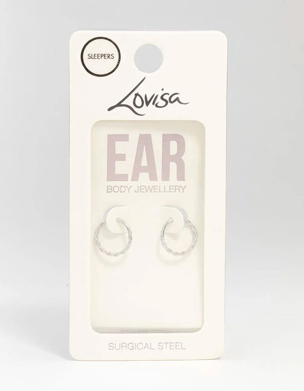 Surgical Steel Twisted Sleeper Hoop Earrings 10MM