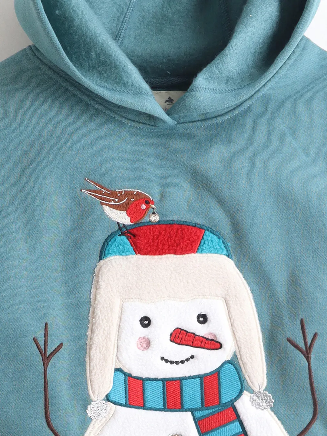 Teal Full Sleeve Hoodie For Kids