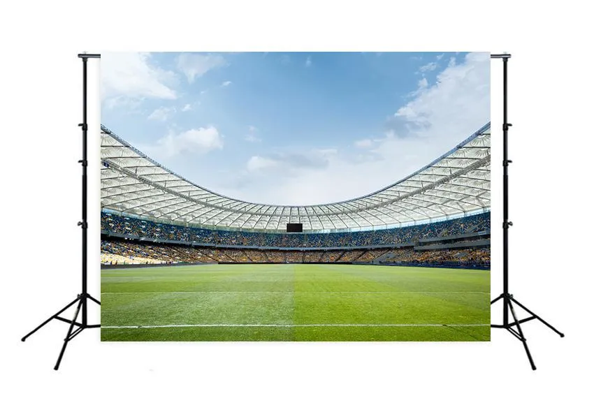 Terrain de football herbe verte photographie de sport toile de fond M062