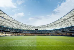 Terrain de football herbe verte photographie de sport toile de fond M062