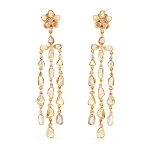 ‘The Beautiful Ones’ Diaphanous Diamonds Chandelier Gold Earrings