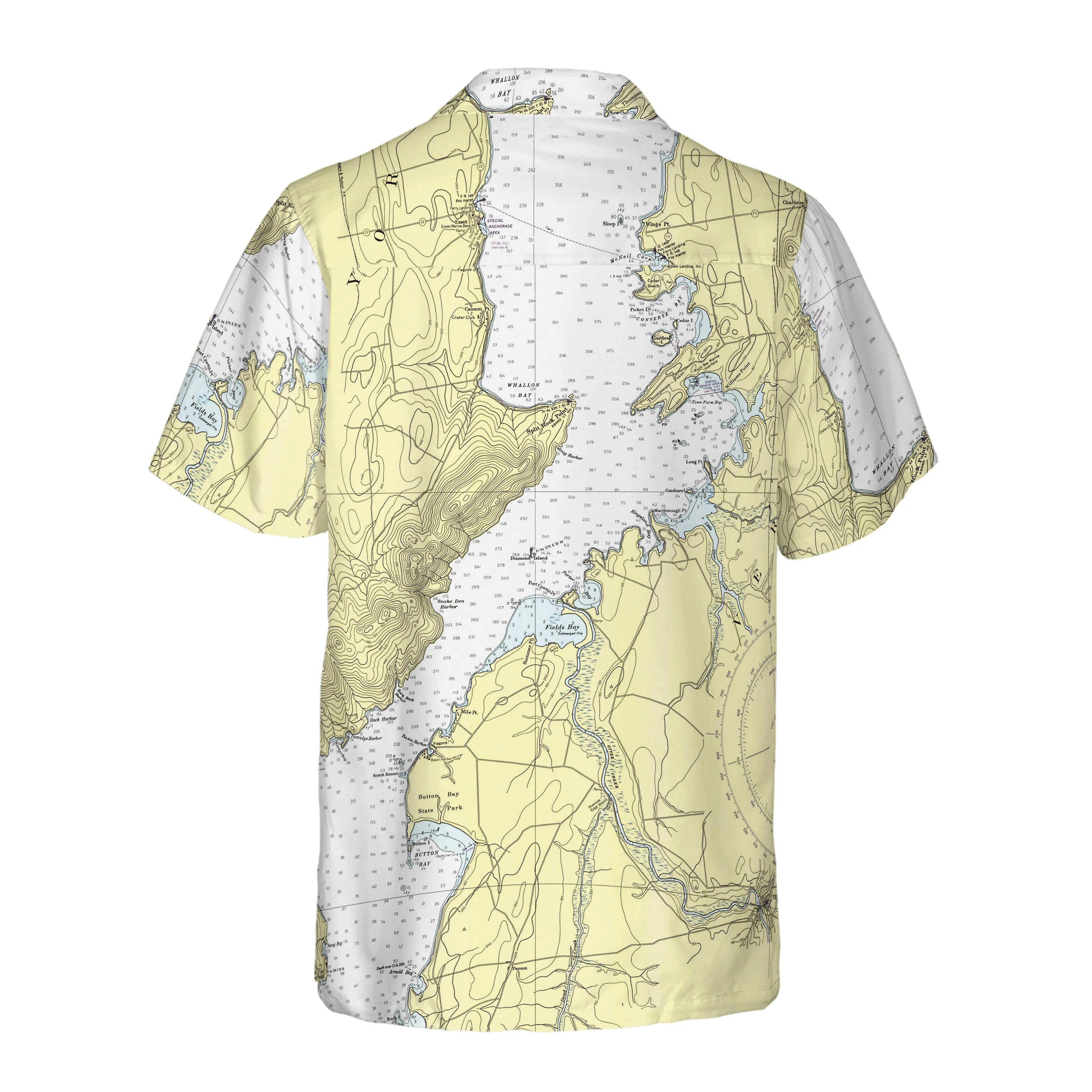 The Lake Champlain - Diamond Island Coconut Button Camp Shirt