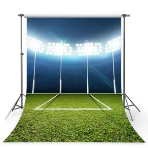 Toile de fond de sport terrain de football stade lumières  G-380