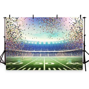 Toile de fond photo de terrain de football Champion de confettis  G-263