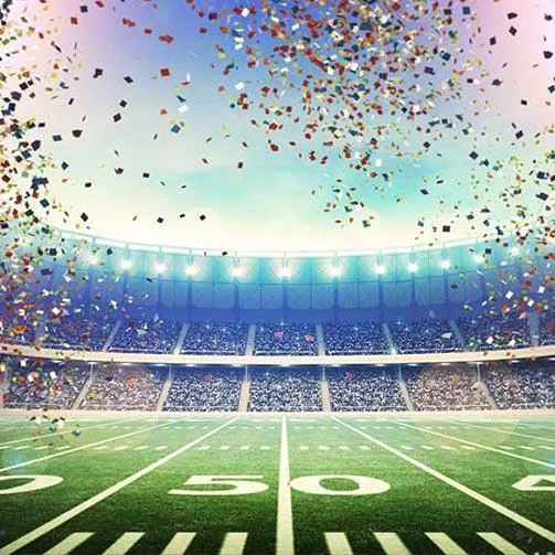 Toile de fond photo de terrain de football Champion de confettis  G-263