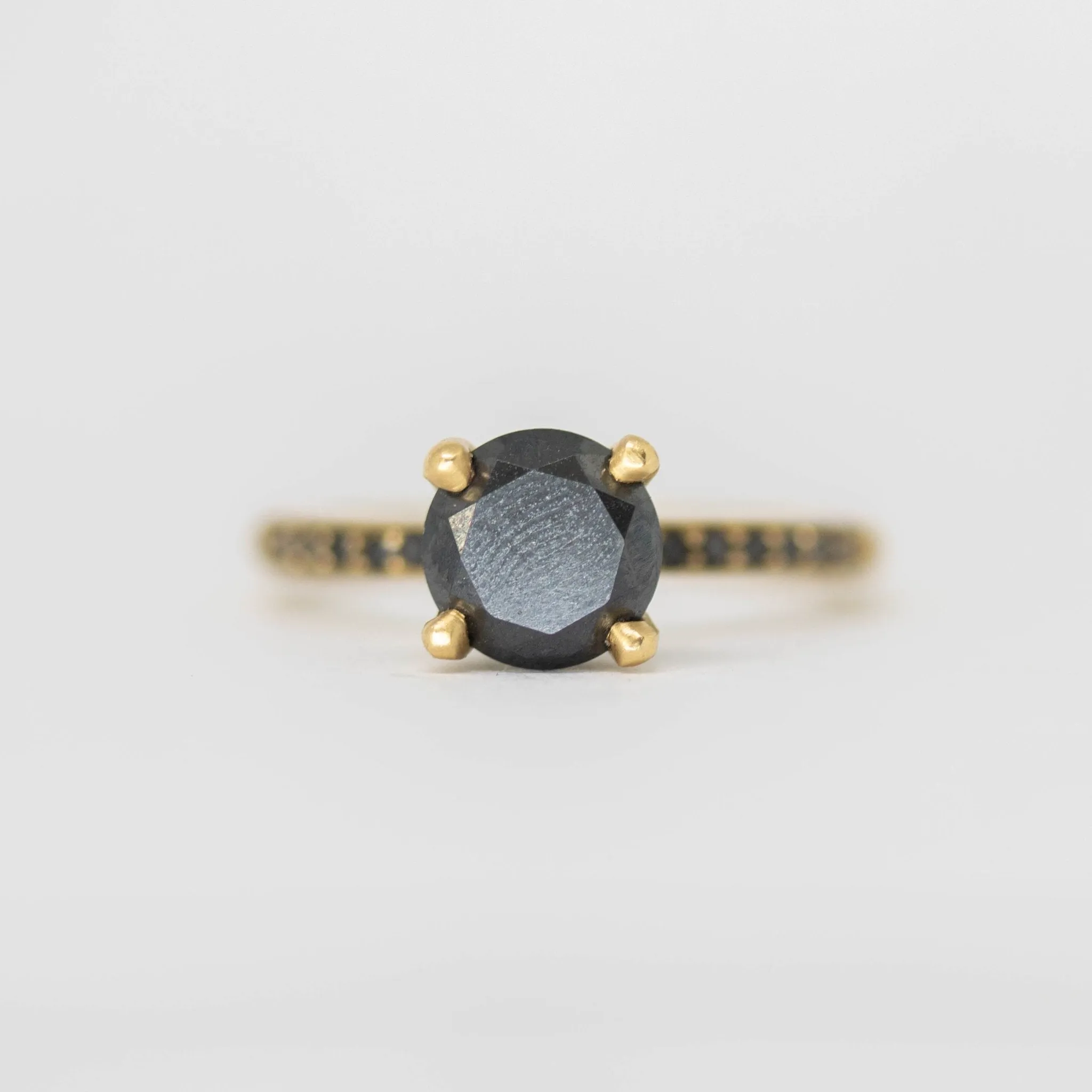 Top-Selling Classic Vena Amoris Engagement Ring IMPERATRIX SETTING - Black Diamond Engagement Ring in 18k Gold  Ready to Ship