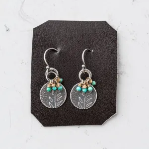 Turquoise Fern Earrings in Silver