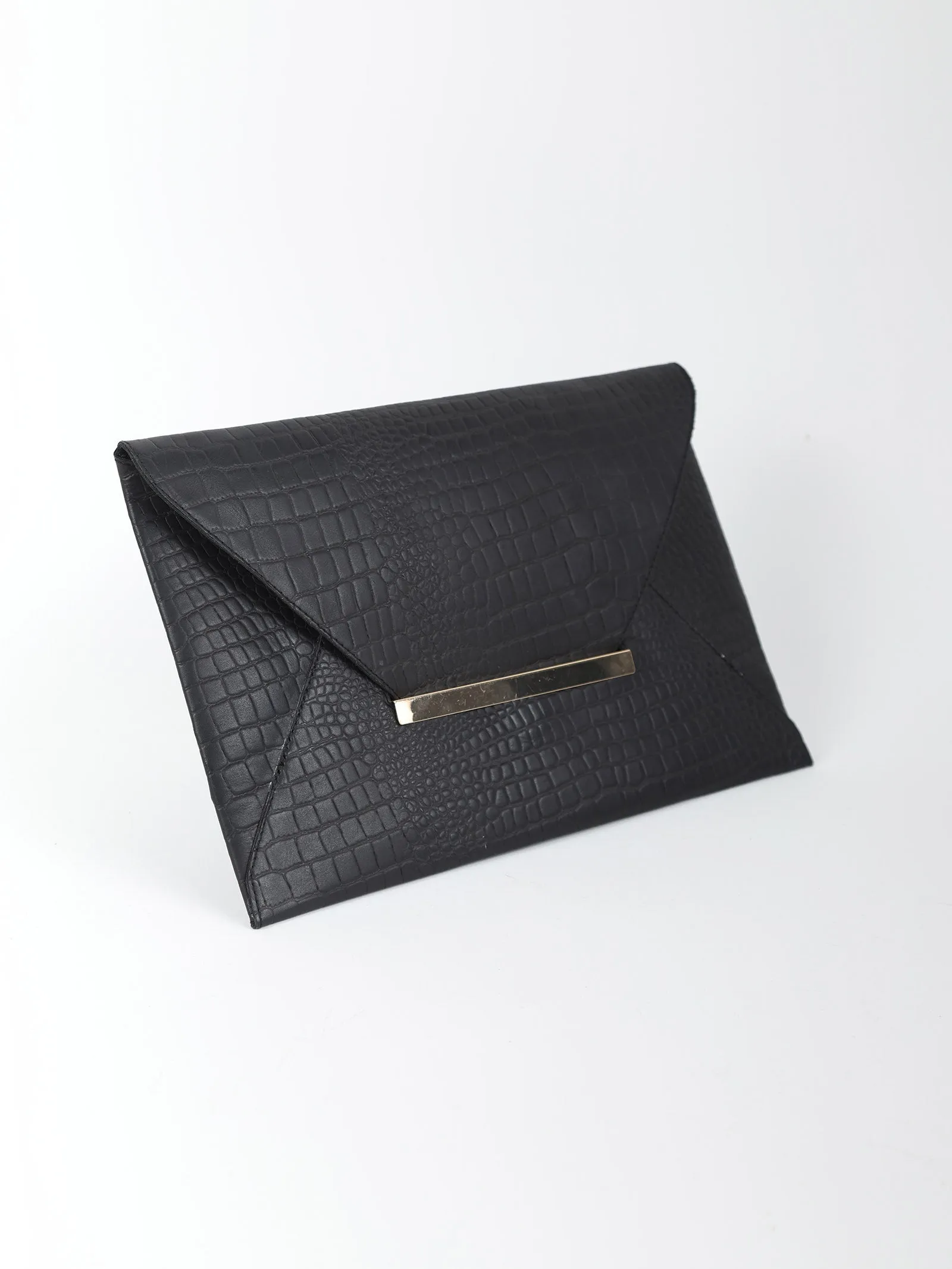 Uma Leather Envelope Clutch