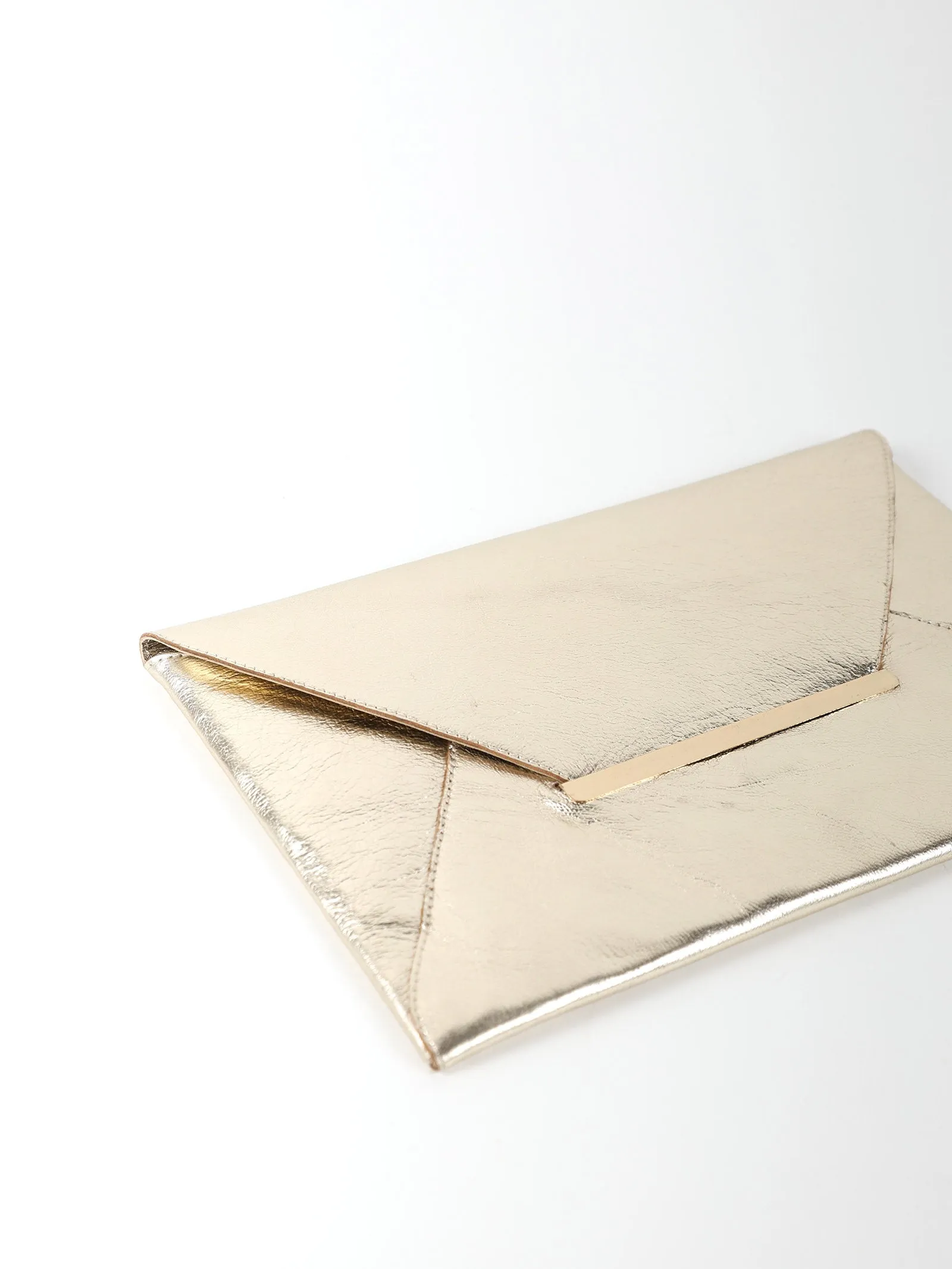 Uma Leather Envelope Clutch