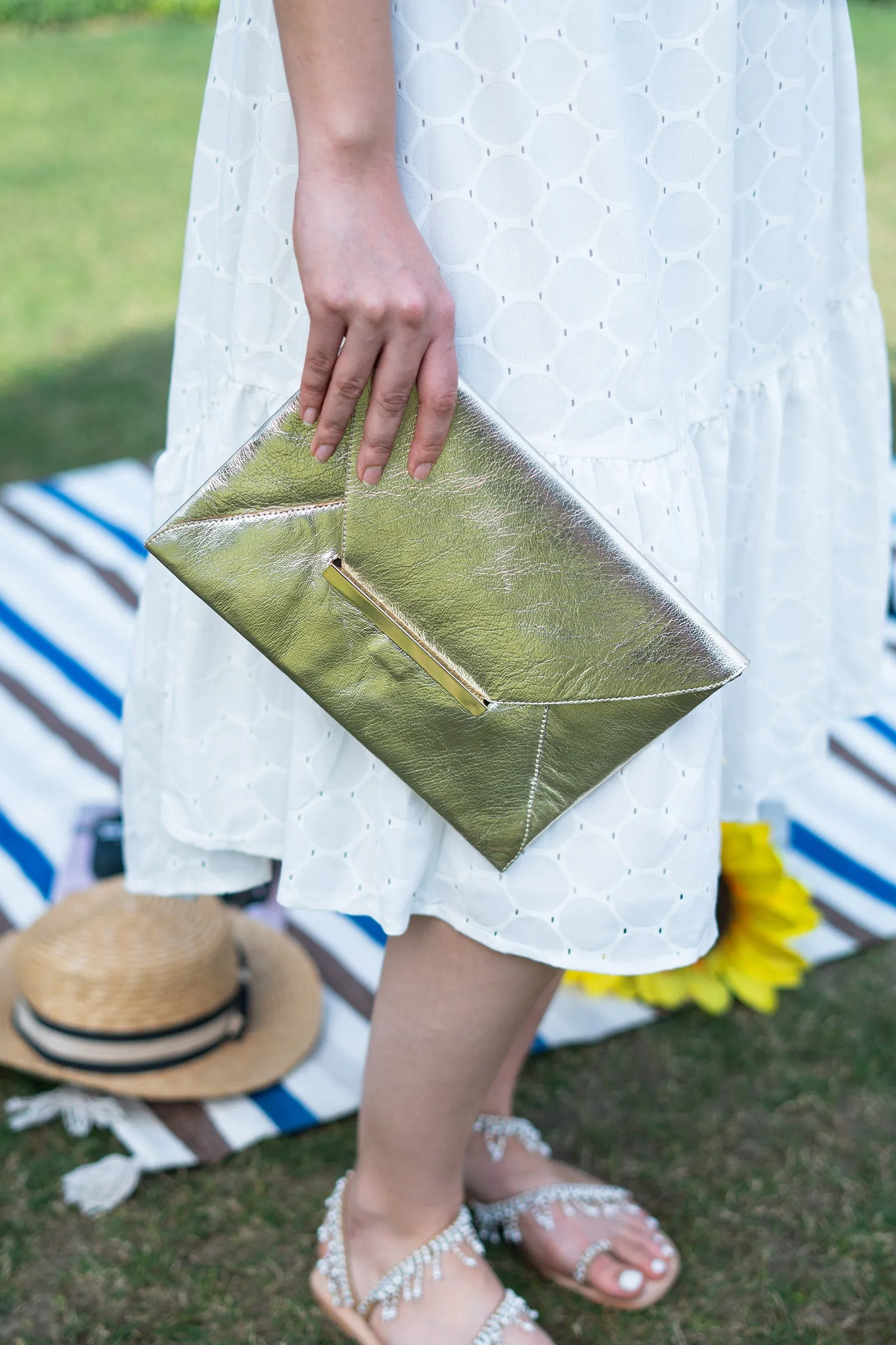 Uma Leather Envelope Clutch