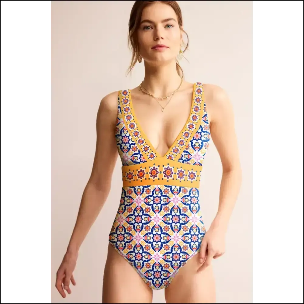 Vibrant Yellow Geometric Floral Backless: Mer-mazing ! 🧜‍♀️ Needful Things
