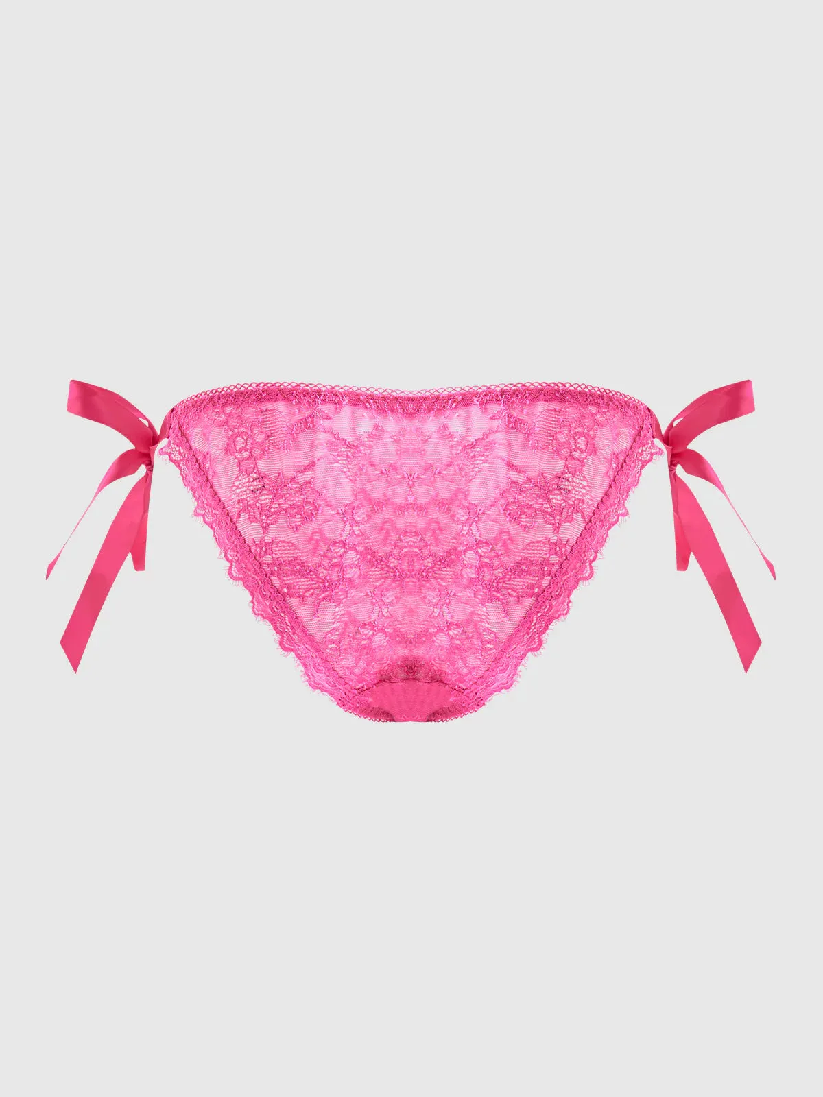 Victoria Lace Drop Off Tie Side Bikini In Pink Dragon - House of Desire