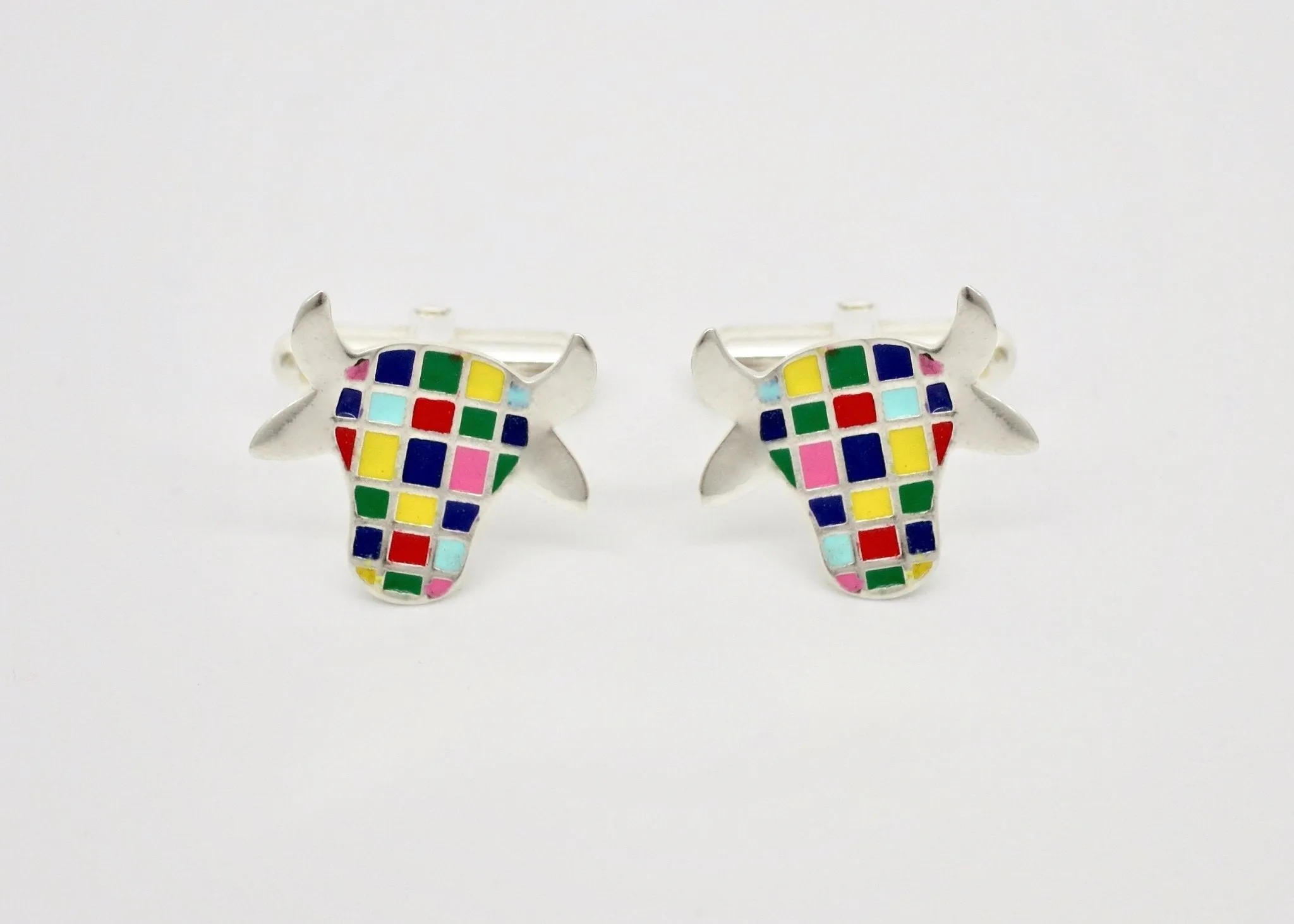 Whimsical and uber cool 'dhenu' (cow) cufflinks