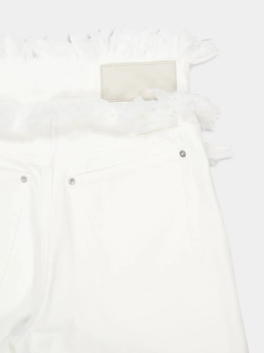 White Fringe Detail Jeans