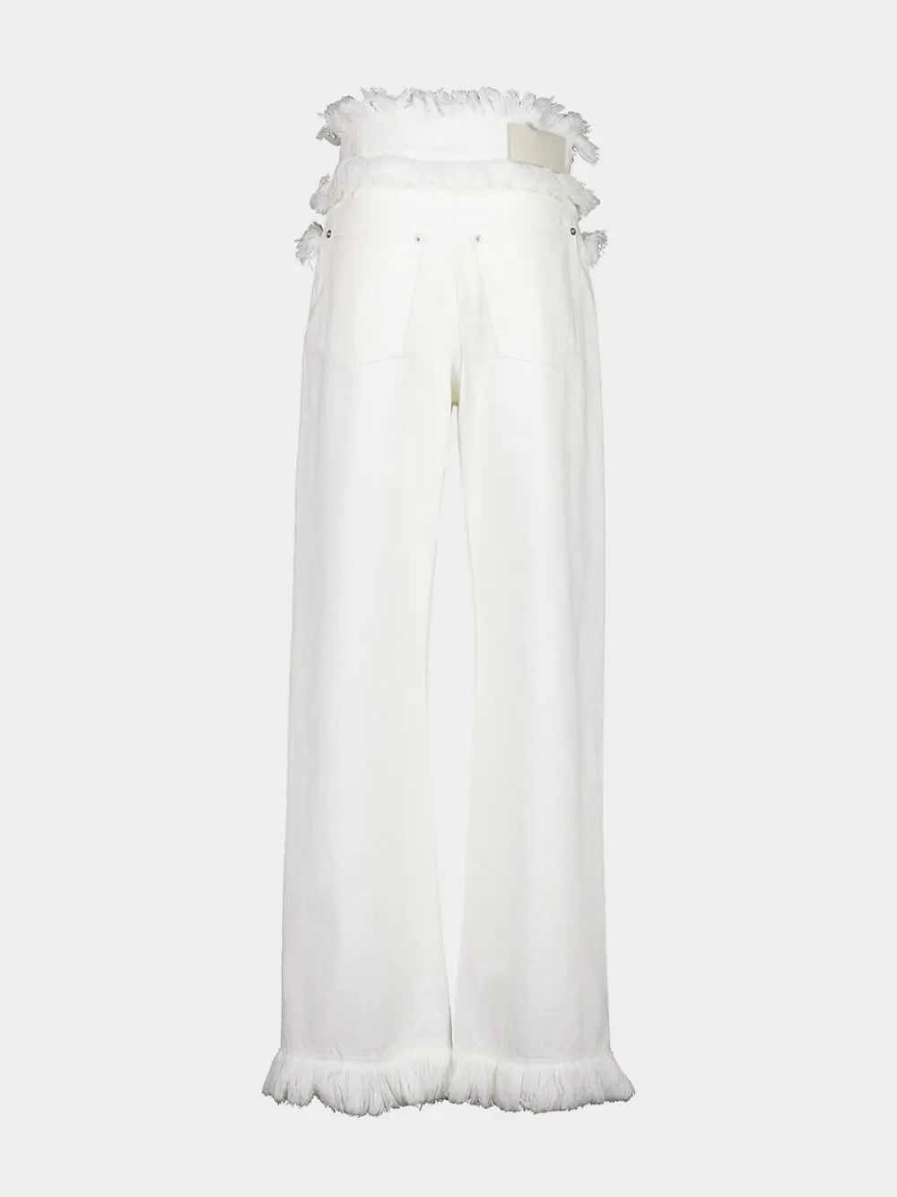 White Fringe Detail Jeans