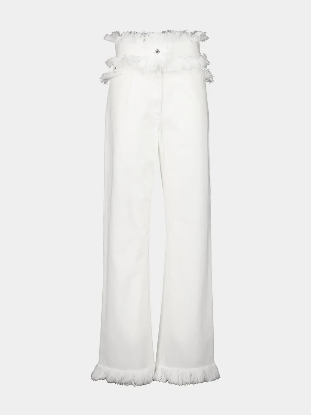 White Fringe Detail Jeans