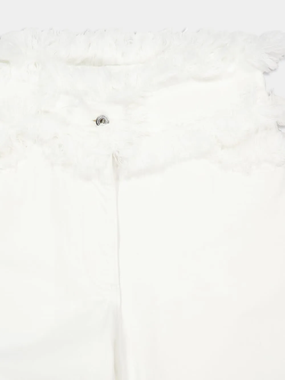 White Fringe Detail Jeans