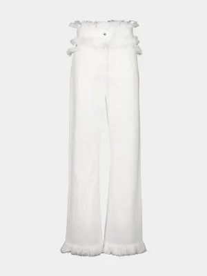 White Fringe Detail Jeans