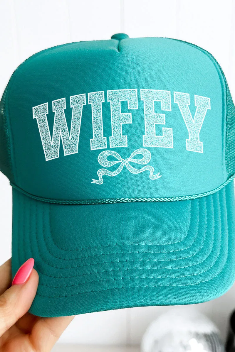 White Lace Wifey Otto Jade Foam Front Trucker Hat