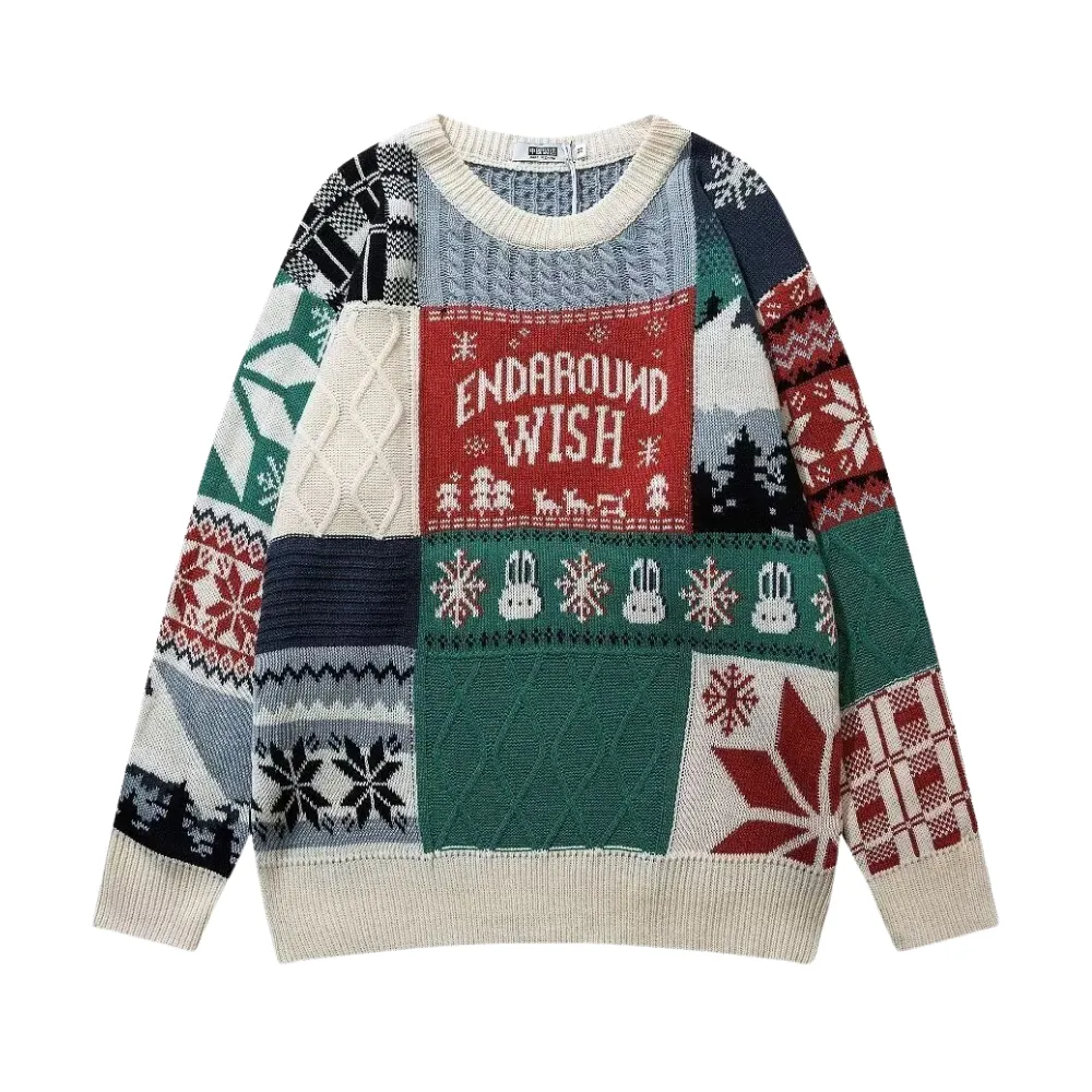 Women's Classic Geometric Panel Christmas Sweater