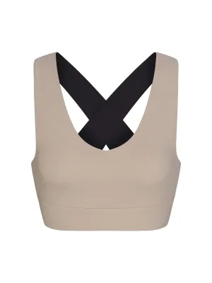 WOMEN'S PB5-STAR X-OVER BACK SPORTS BRA | SOFT CLAY