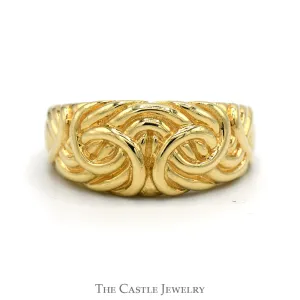 Woven Swirled Dome Ring in 14k Yellow Gold