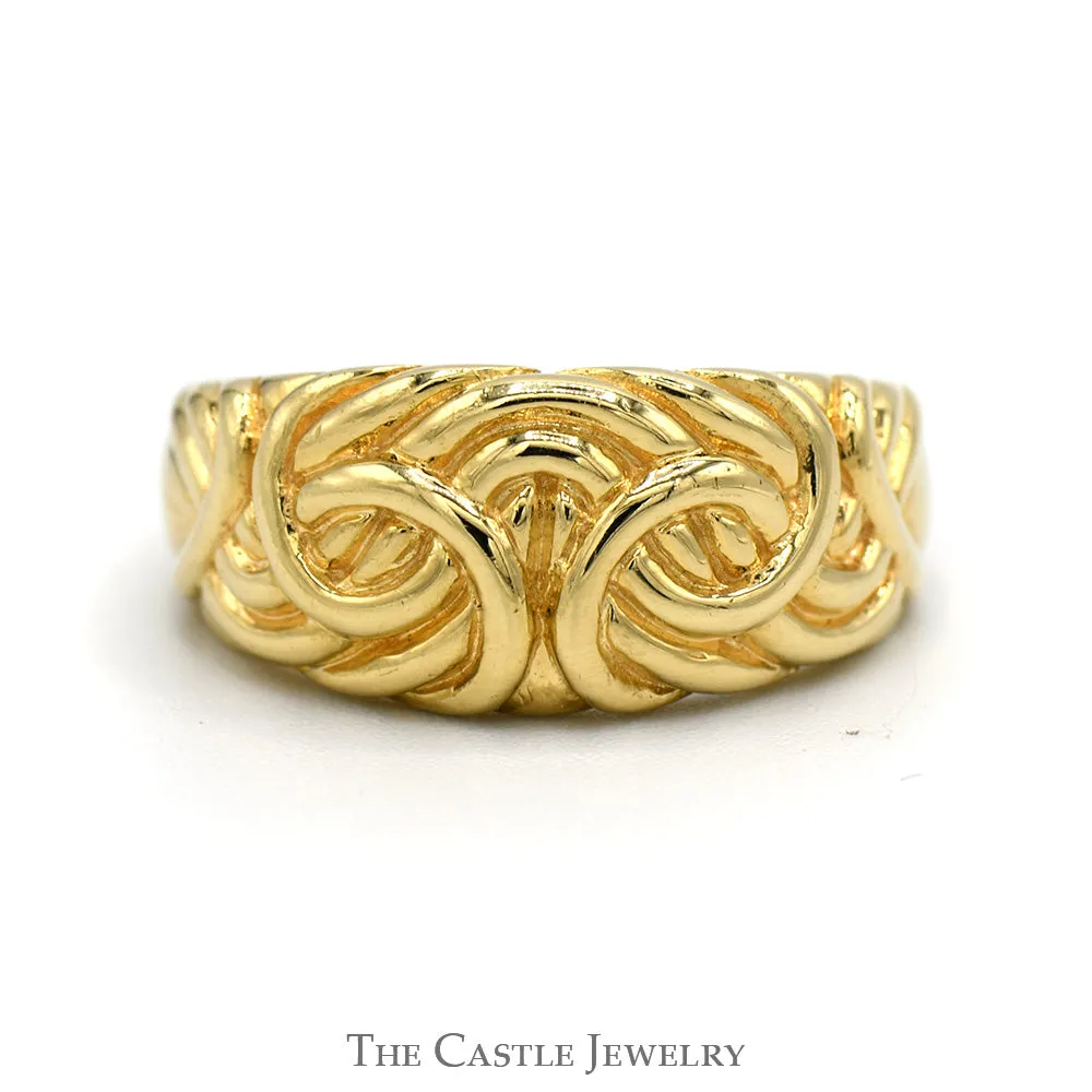 Woven Swirled Dome Ring in 14k Yellow Gold