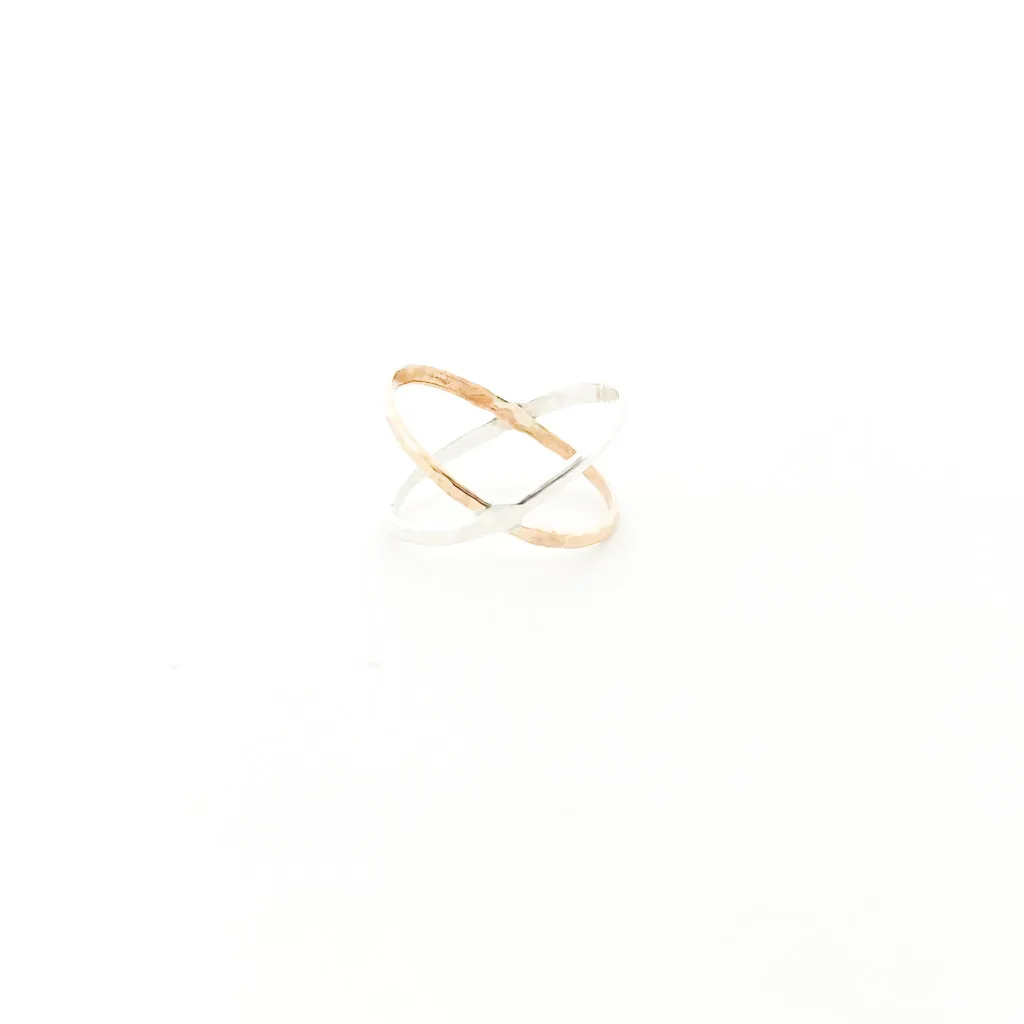 Xiomara X-Axis Ring | Gold & Silver