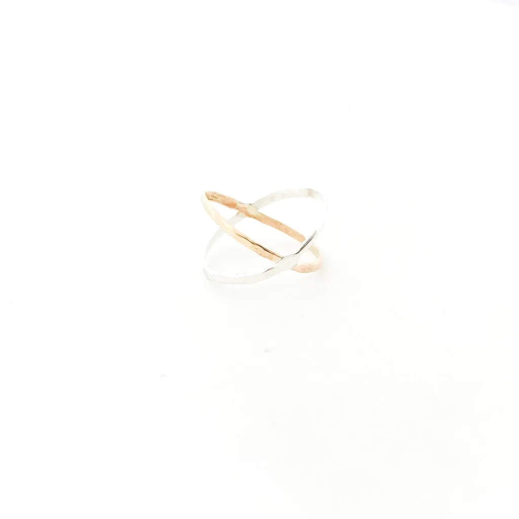 Xiomara X-Axis Ring | Gold & Silver